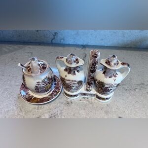 Nasco Mountain Vintage Ceramic Condiment Set